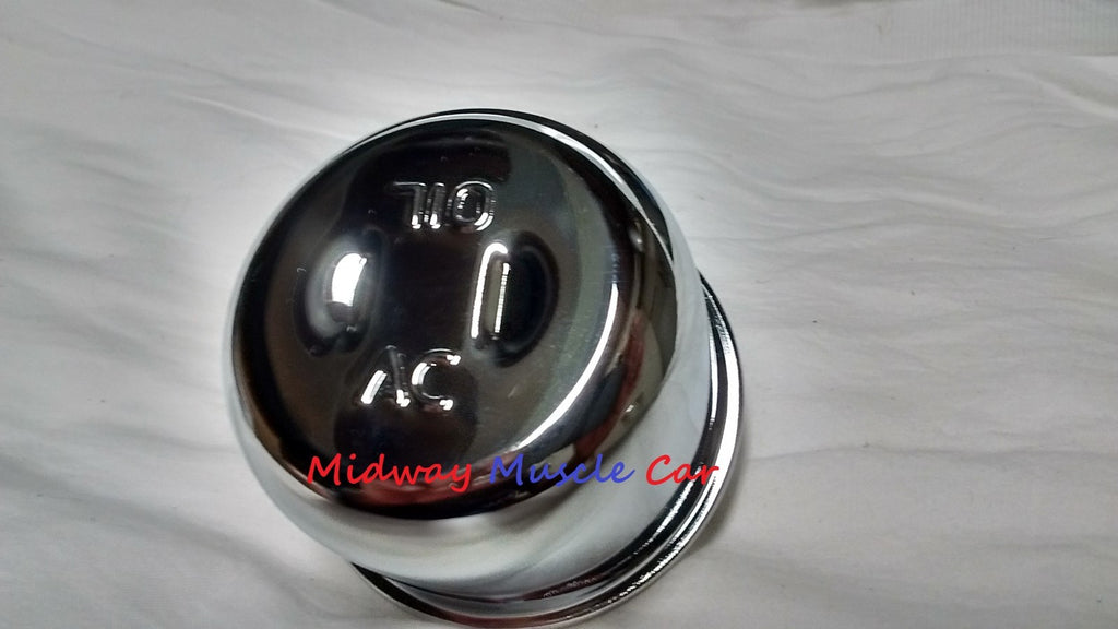 AC chrome twist on valve cover oil cap breather GTO Chevy Camaro Chevelle