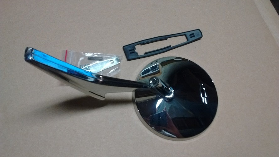 outside round bowtie chevy side view mirror Chevelle Nova Camaro   ribbed base