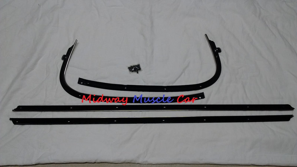 front & rear outer window felt fuzzy sweeps set with screws 68-72 Pontiac GTO