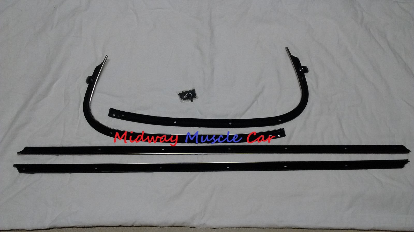 front & rear outer window felt fuzzy sweeps set with screws 68-72 Pontiac GTO