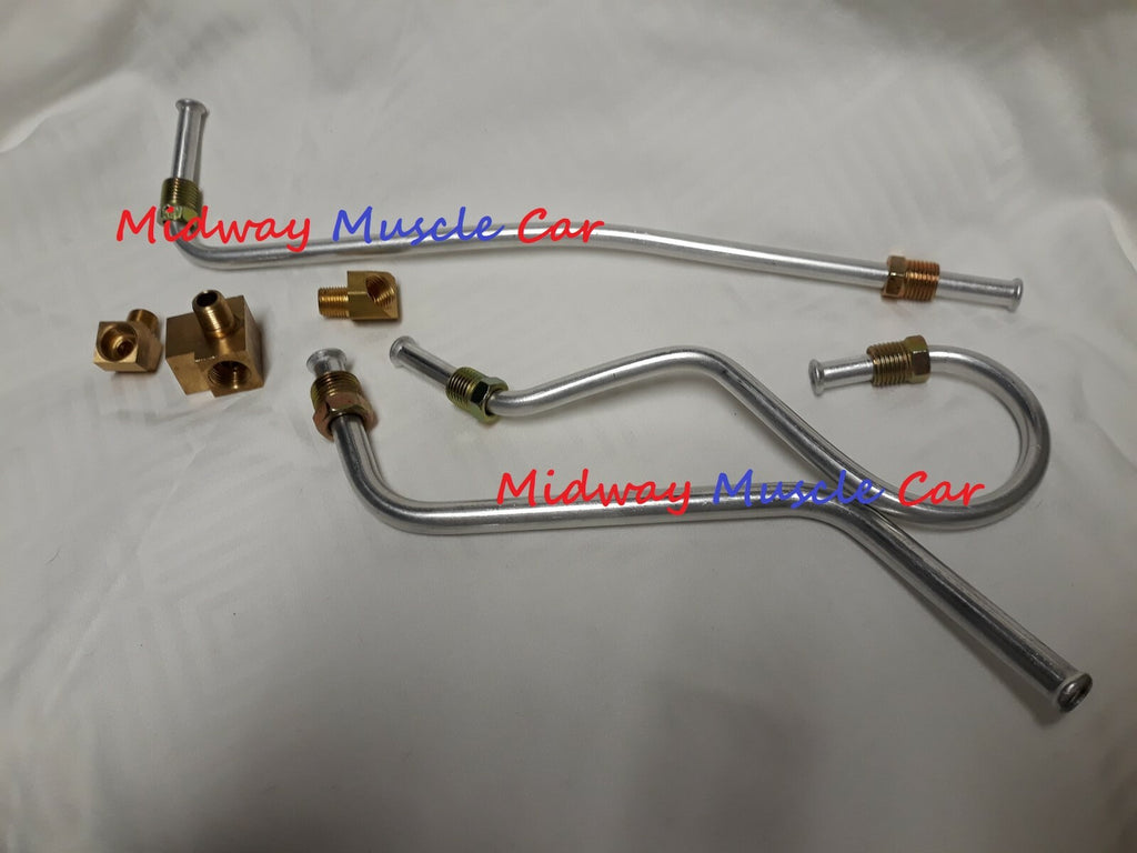 64 65 Pontiac Tri Power Fuel Line Kit With Front Block &  Fittings 389 421 GTO