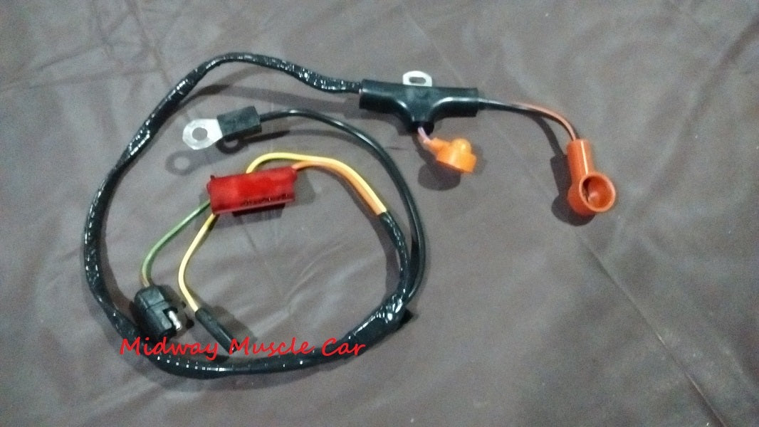 72 Ford Mustang  alternator to voltage regulator wiring harness V8 w/instruments