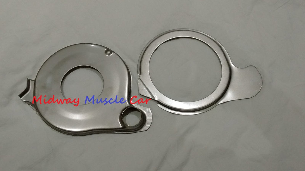 NEW stainless steel water pump plate (pr) 64-68 Pontiac GTO Firebird 421 400 389