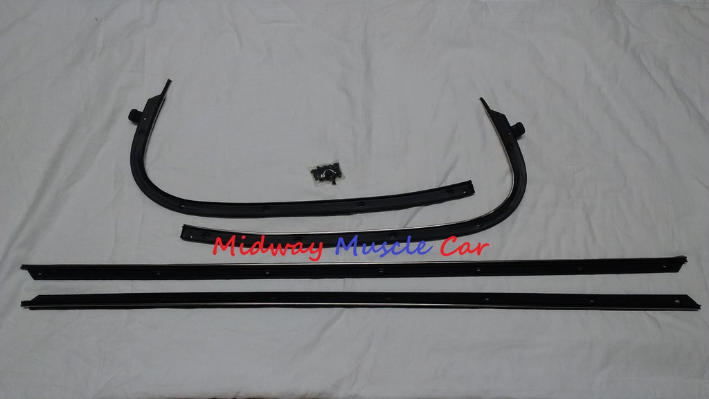 front & rear outer window felt fuzzy sweeps set with screws 68-72 Pontiac GTO