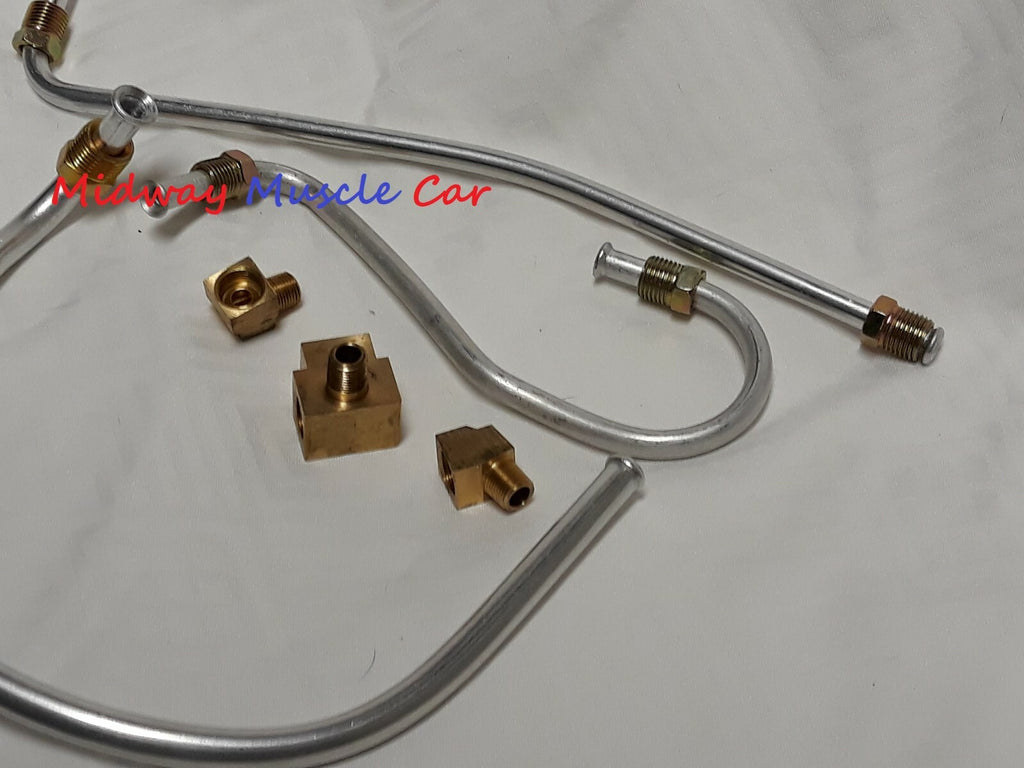 66 Pontiac Tri Power Fuel Line Kit With Front Block &  Fittings 389 421 GTO