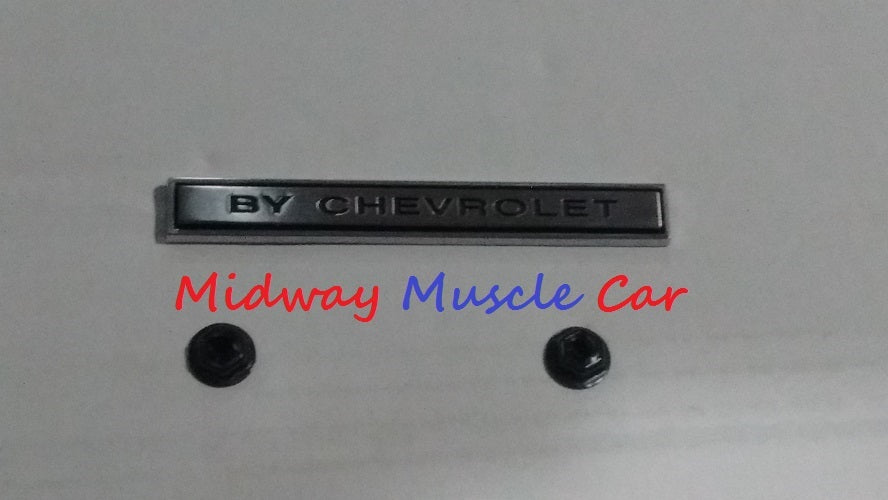 BY CHEVROLET      front nose header emblem   69 Chevy Chevelle  GM resto part