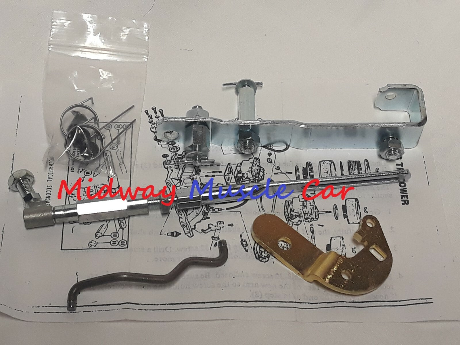 Tri Power 3x2 Carburetor Carb Throttle Cable Linkage Set 64 65 Pontiac GTO G/P