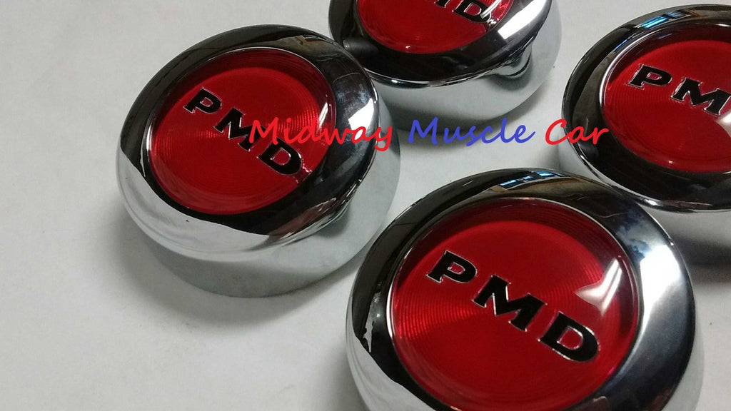 NEW red PMD rally 2 II wheel center cap set 70 71 72 Pontiac GTO Firebird T/A