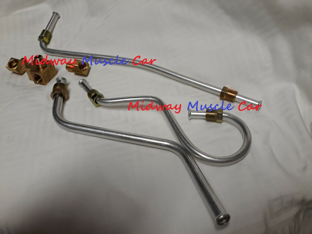 64 65 Pontiac Tri Power Fuel Line Kit With Front Block &  Fittings 389 421 GTO