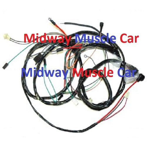 front end headlight lamp wiring harness 67 68 Chevy Camaro internal reg alt