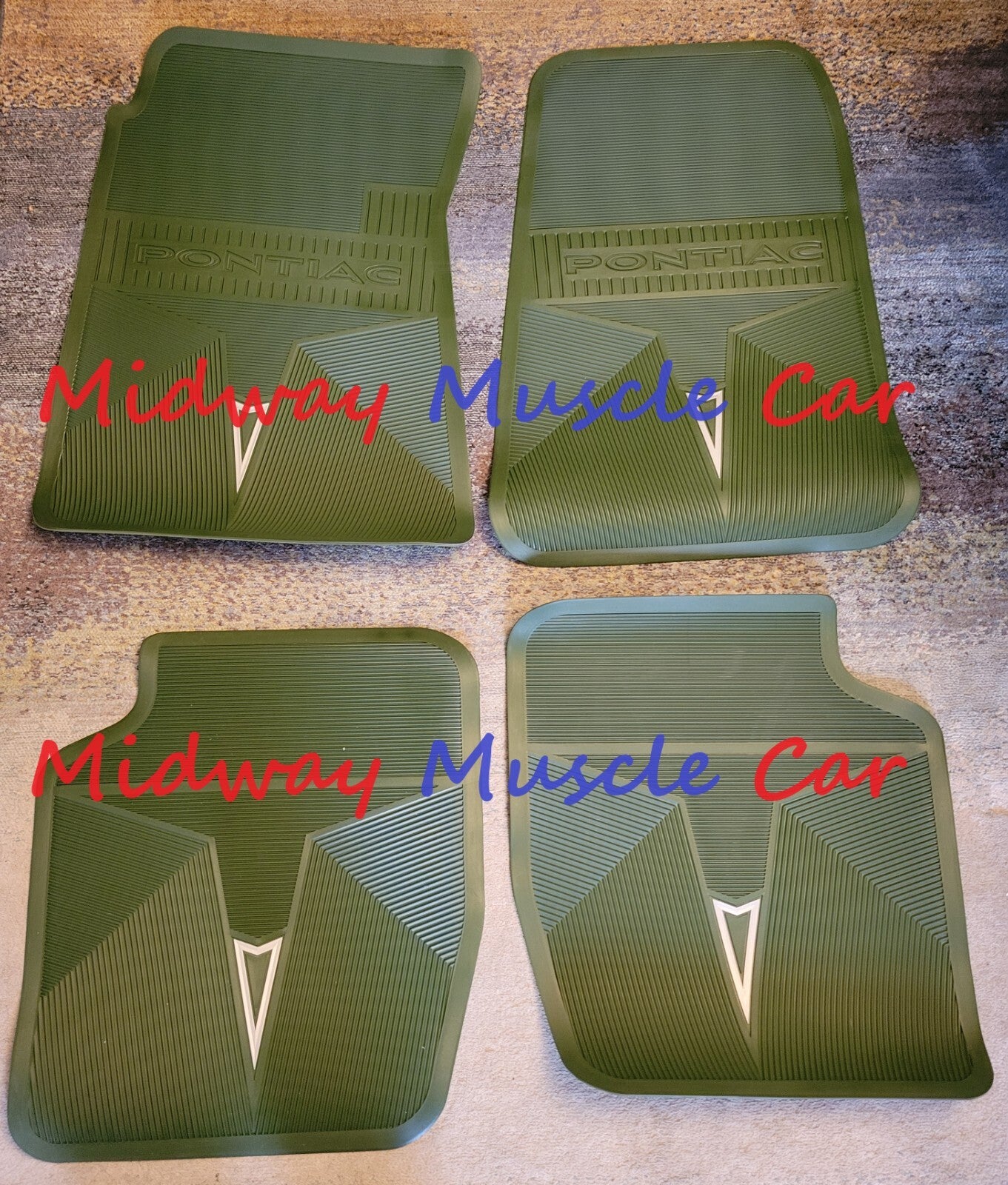 NEW original style GREEN 69-72 Pontiac floor mats GTO Lemans Judge Bonneville GP