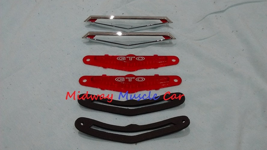 rear 1/4 panel marker lamp light assy lens bezel & gasket 69 1969 Pontiac GTO