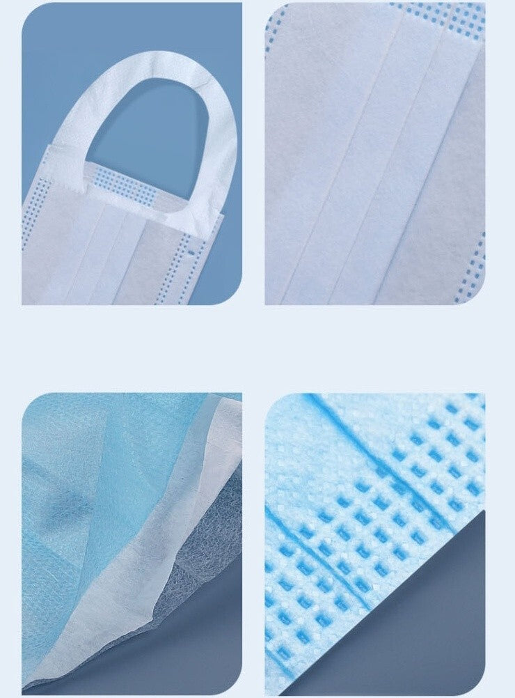 Medical Surgical 3 ply layer Disposable Protective Face Masks PPE (250 pc)