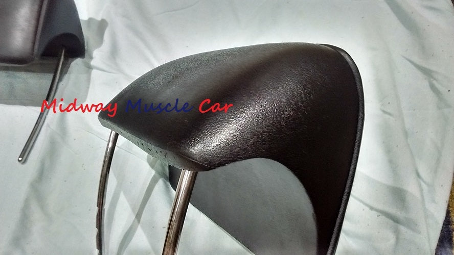 BLACK headrest (pr) 66 67 Chevy Pontiac GTO Chevelle Cutlass 442 GS Impala