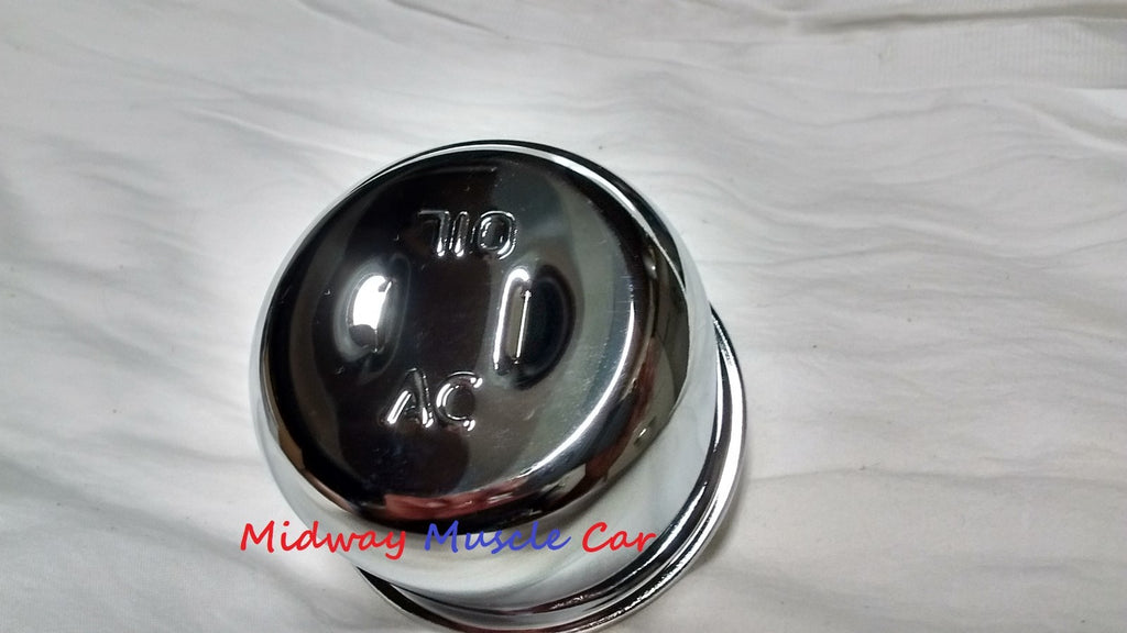 AC chrome twist on valve cover oil cap breather GTO Chevy Camaro Chevelle