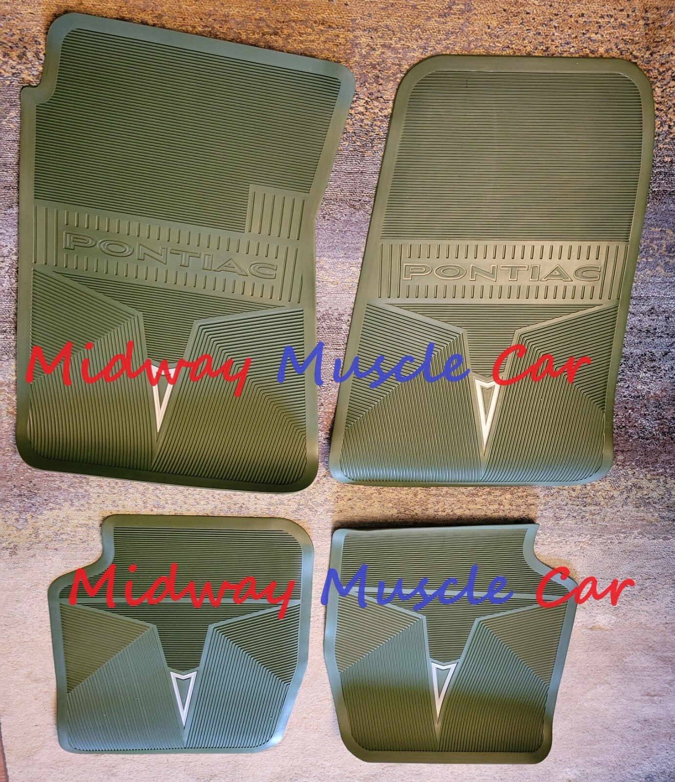NEW original style GREEN 69-72 Pontiac floor mats GTO Lemans Judge Bonneville GP