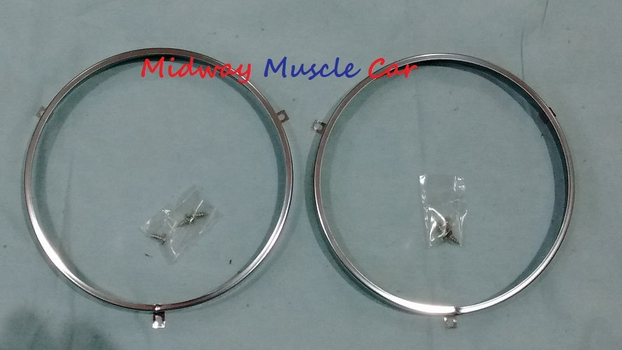 7" head lamp bulb retainier retaining rings (pr) Chevy II Pickup Nova Camaro