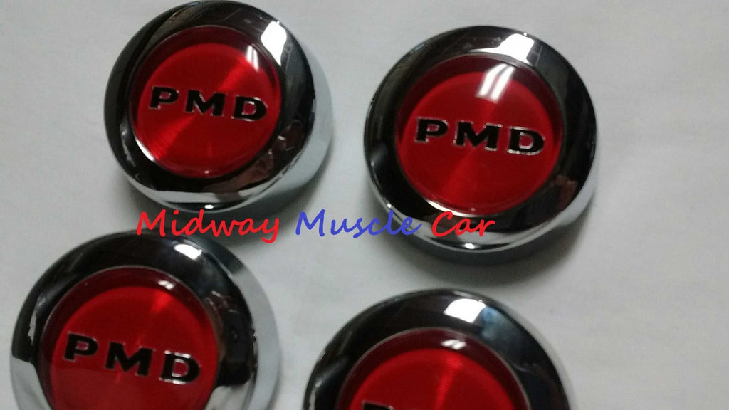 NEW red PMD rally 2 II wheel center cap set 70 71 72 Pontiac GTO Firebird T/A