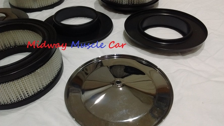 chrome tri-power air cleaner set lid base & filter 64 65 Pontiac GTO Olds 442