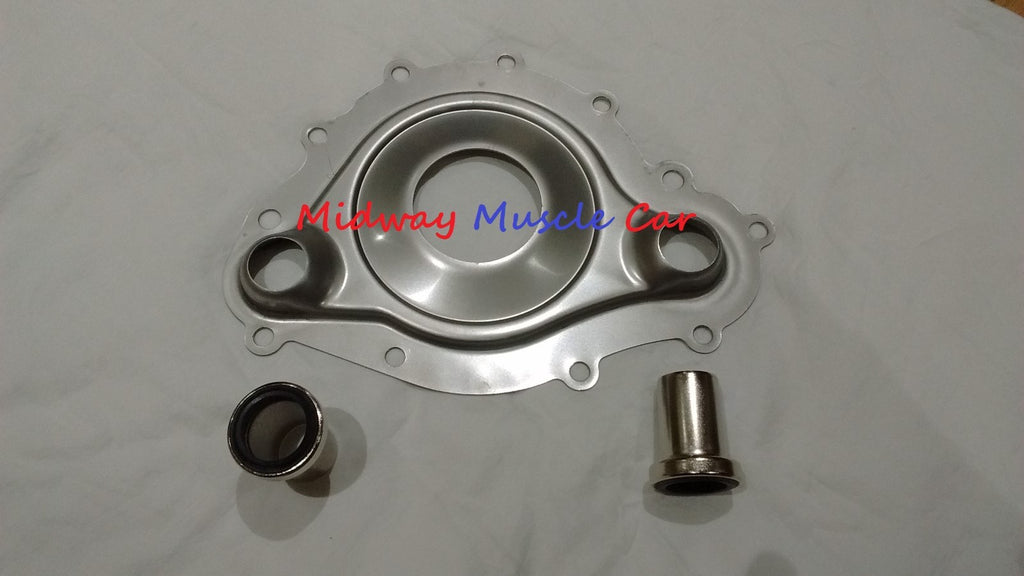 stainless steel water pump divider plate & steel sleeves 69-79 Pontiac 400 455