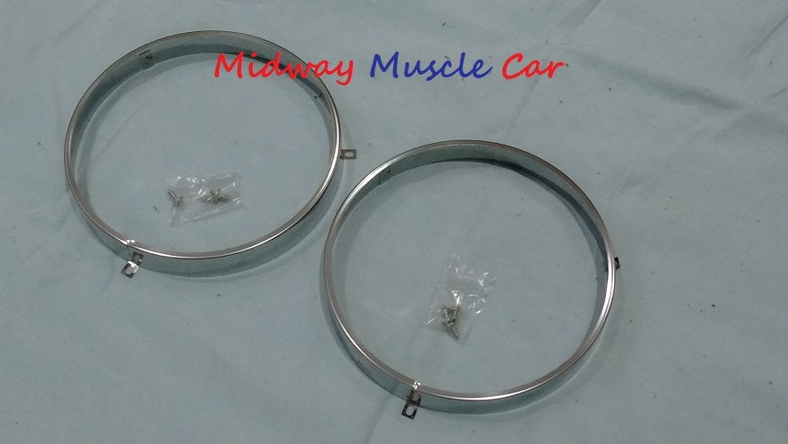7" head lamp bulb retainier retaining rings (pr) Chevy II Pickup Nova Camaro