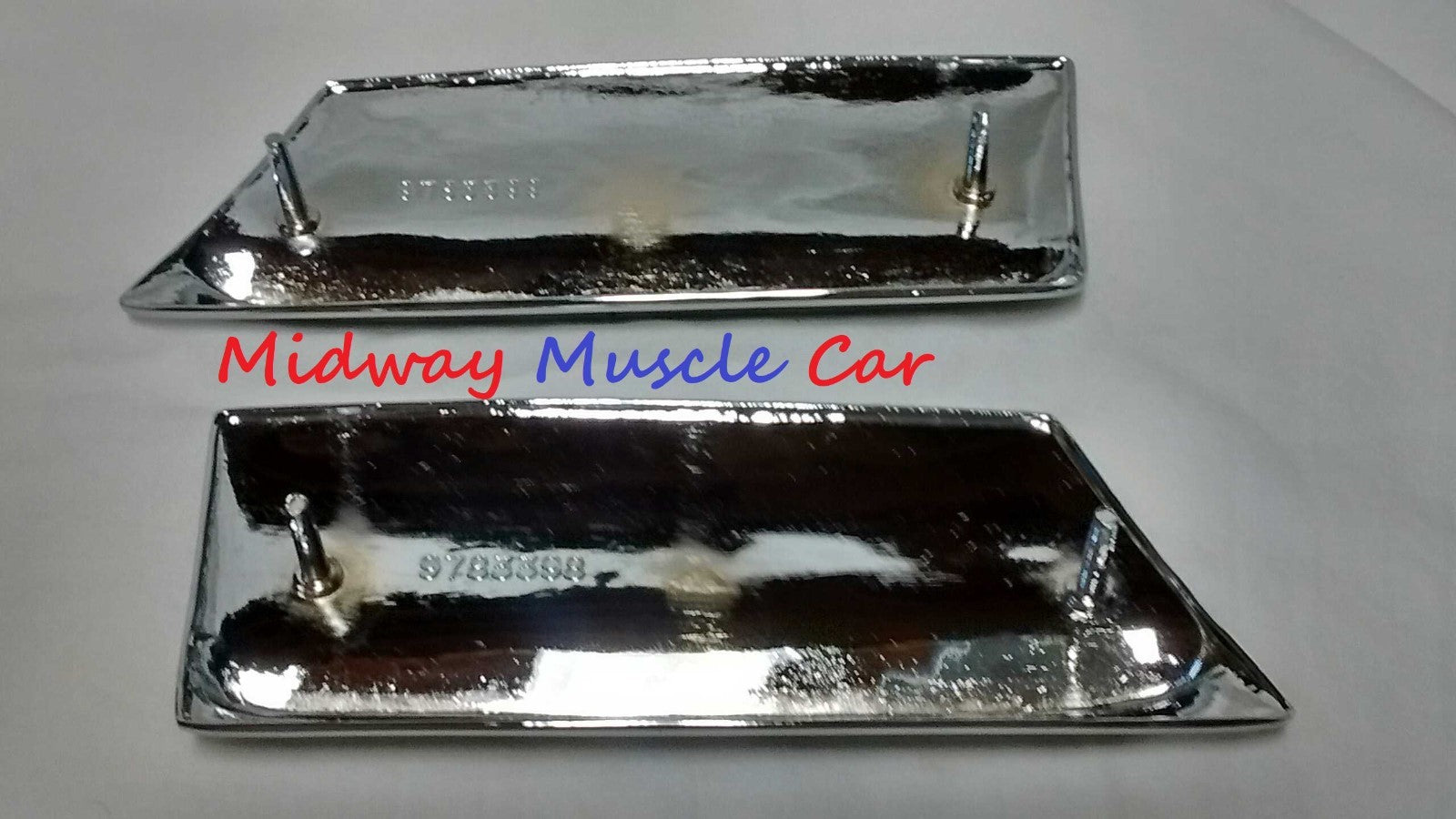 NEW chrome front lower fender rocker molding extensions 66 Pontiac GTO LeMans