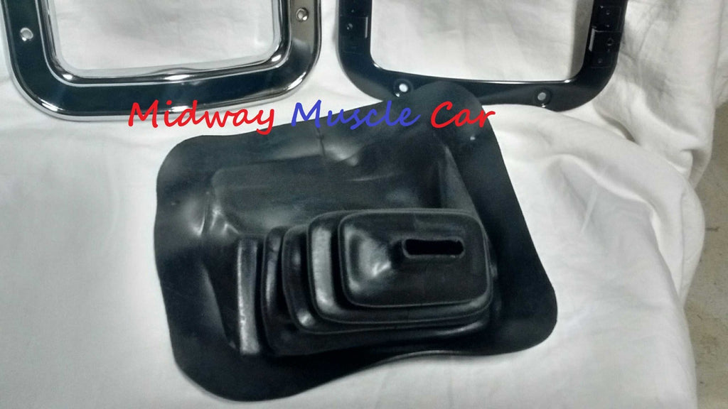 manual trans shifter boot & retainer ring w/o console  68-72 Chevy II Nova
