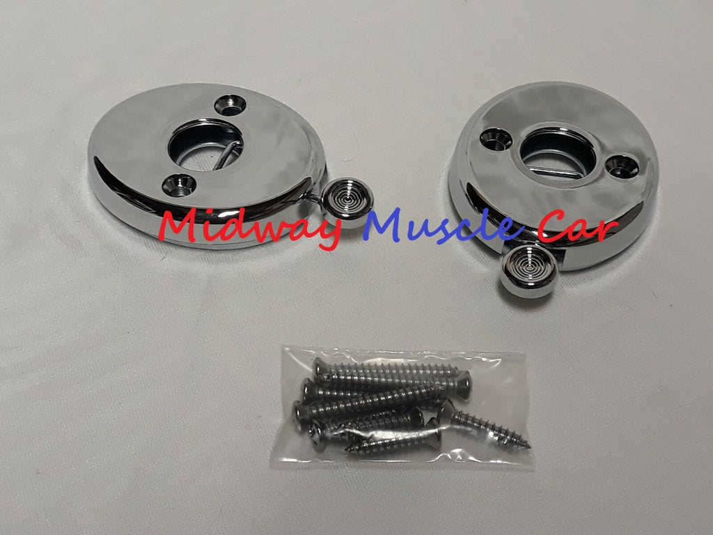 69 bucket seat chrome headrest escutcheon Chevy Pontiac Olds Chevelle GTO 442