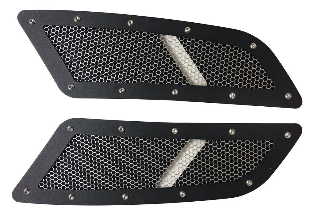Mustang GT SPEED silver mesh hood vents scoops 15 16 17 Ford Mustang