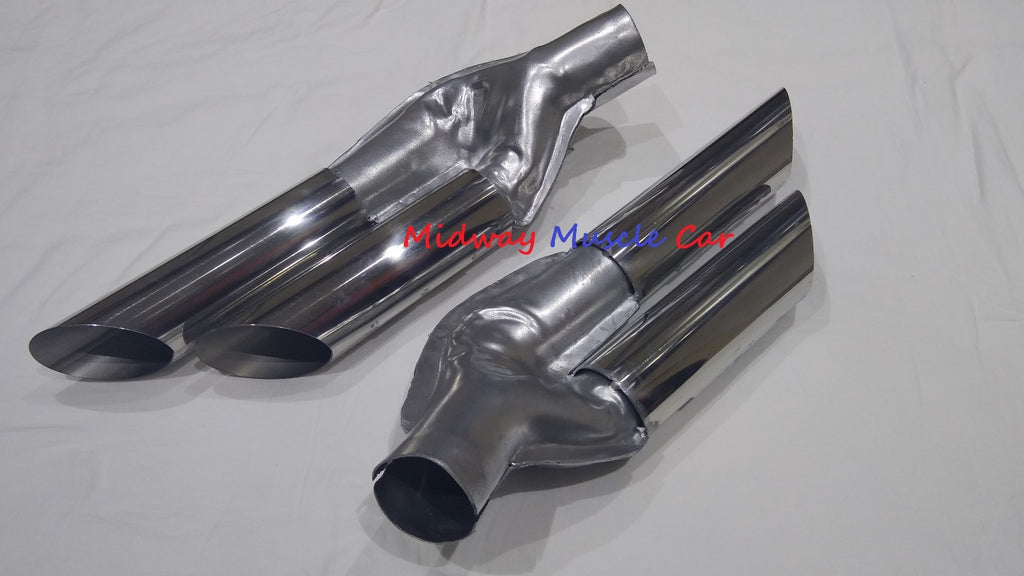 NEW rear 2" exhaust splitters  64 65 Pontiac GTO Lemans Tempest