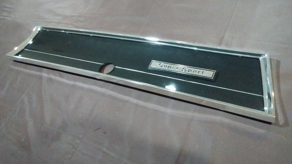 SS glove box door trim plate cover bezel  66 Chevelle El Camino GM resto part