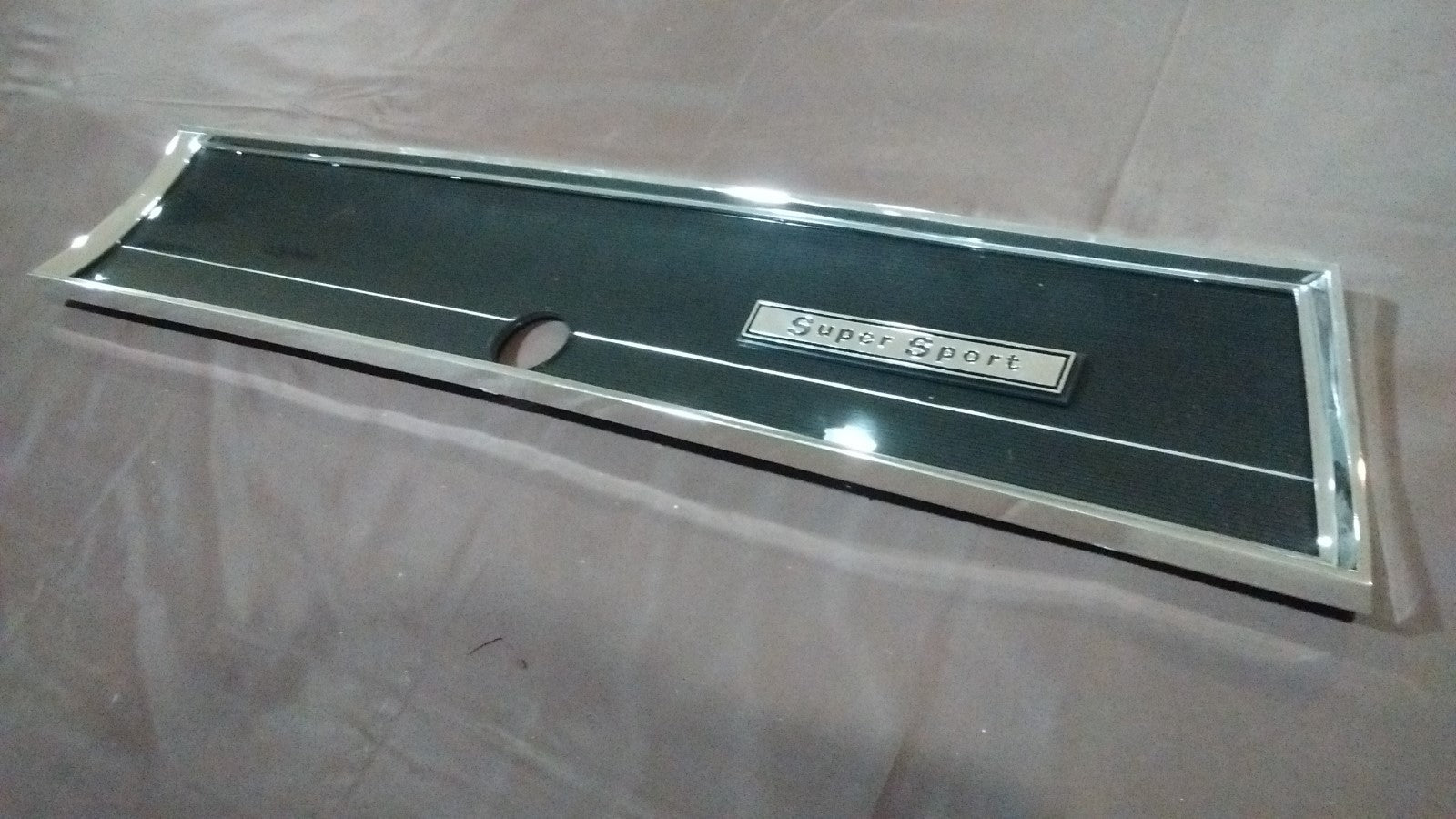 SS glove box door trim plate cover bezel  66 Chevelle El Camino GM resto part