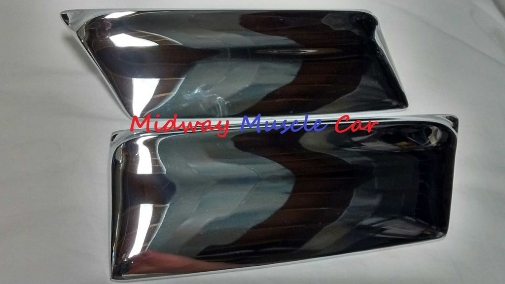 NEW chrome front lower fender rocker molding extensions 66 Pontiac GTO LeMans