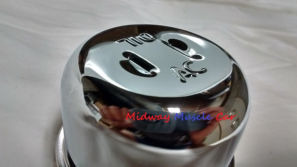 AC chrome twist on valve cover oil cap breather GTO Chevy Camaro Chevelle