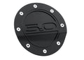 all Black Gas Fuel Door Cover Embossed 5.0  2015-18 Ford Mustang