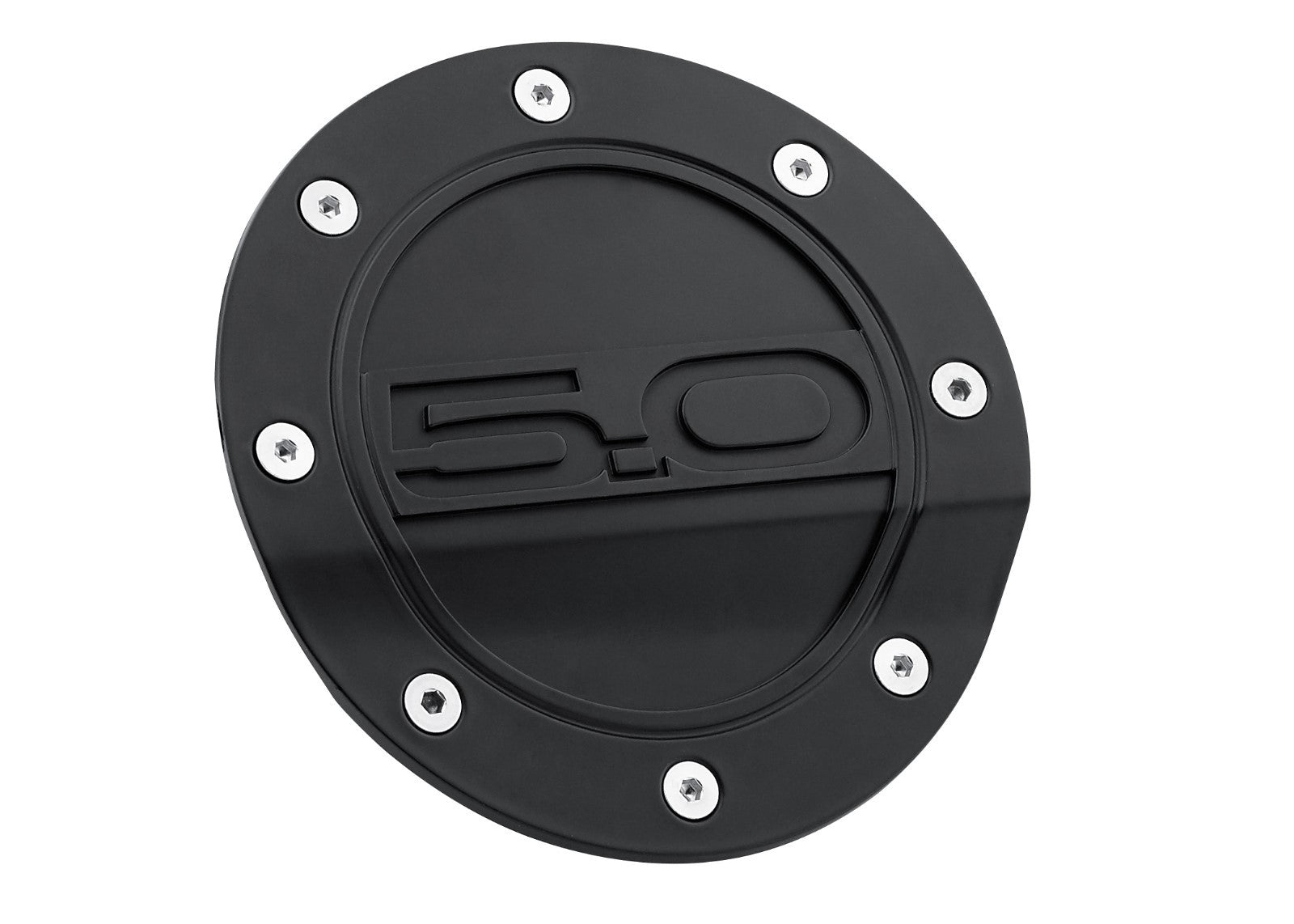 all Black Gas Fuel Door Cover Embossed 5.0  2015-18 Ford Mustang