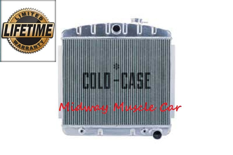 55 56 Chevy tri-5  Cold-Case performance aluminum radiator   straight 6 mount