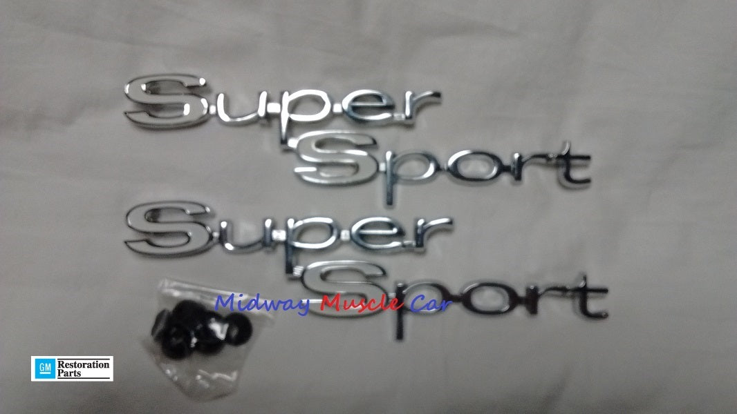 Super Sport rear 1/4 quarter panel body emblem   67 Chevy Chevelle Malibu SS