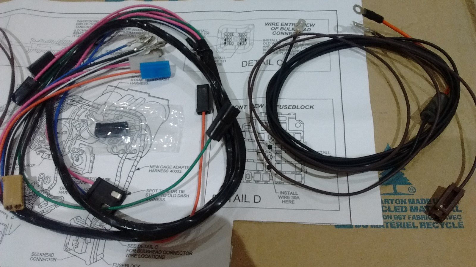 tachometer & dash gauge conversion harness 69 Chevy chevelle malibu tach gauges