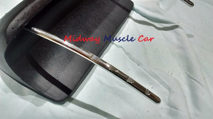BLACK headrest (pr) 66 67 Chevy Pontiac GTO Chevelle Cutlass 442 GS Impala