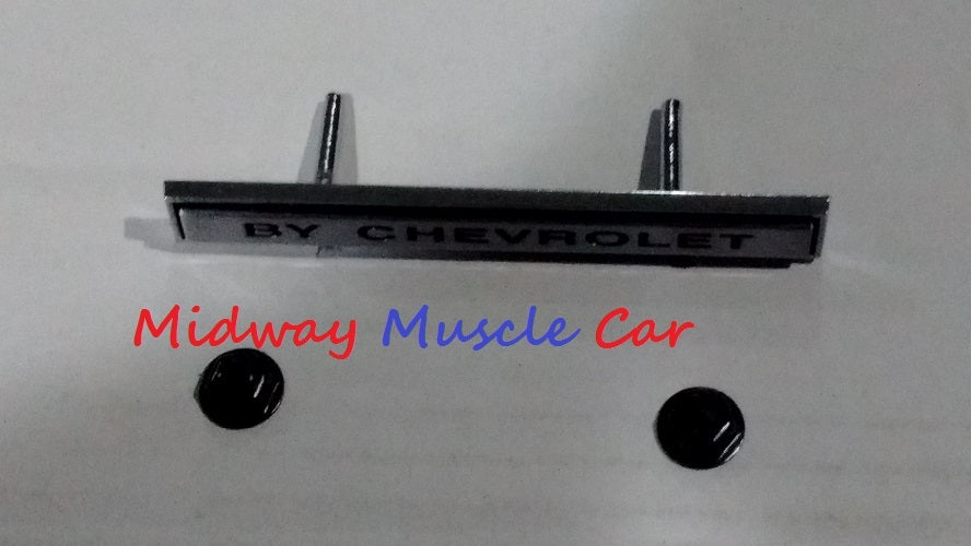 BY CHEVROLET      front nose header emblem   69 Chevy Chevelle  GM resto part