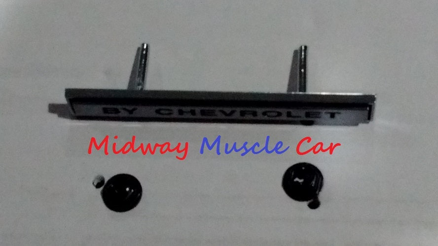 BY CHEVROLET      front nose header emblem   69 Chevy Chevelle  GM resto part