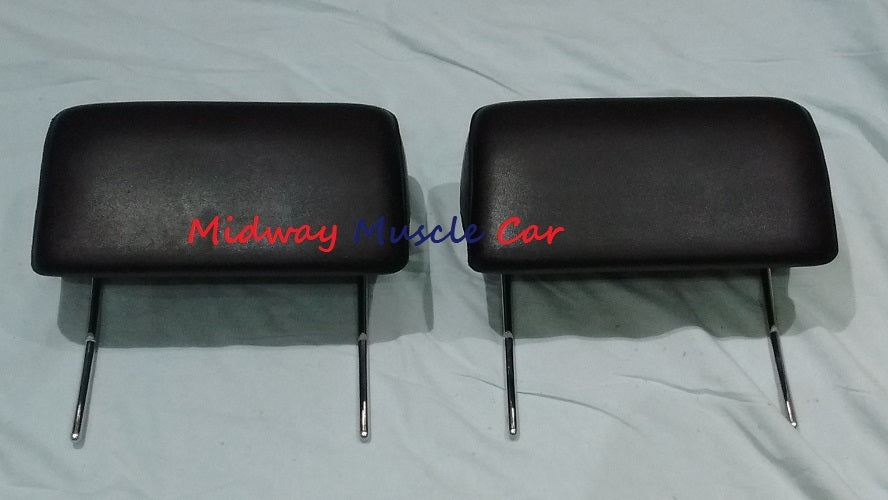 BLACK headrest (pr) 66 67 Chevy Pontiac GTO Chevelle Cutlass 442 GS Impala
