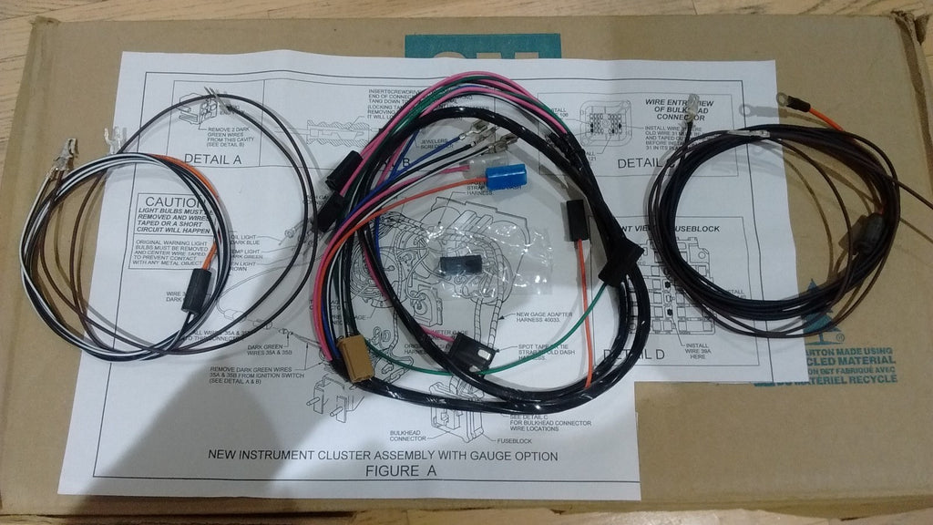 tachometer & dash gauge conversion harness 69 Chevy chevelle malibu tach gauges