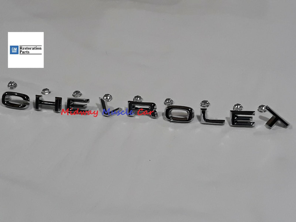 hood letters emblem (9 pc) 67 68 Chevy C10 K10 Pickup Truck Suburban  GM resto