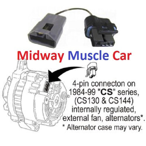 2 wire SI to 1 wire CS internal voltage regulator alternator adapter harness