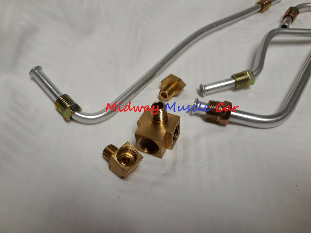 64 65 Pontiac Tri Power Fuel Line Kit With Front Block &  Fittings 389 421 GTO
