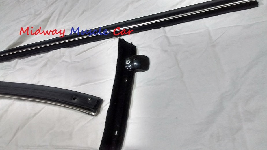 front & rear outer window felt fuzzy sweeps set with screws 70-72 Chevy Chevelle