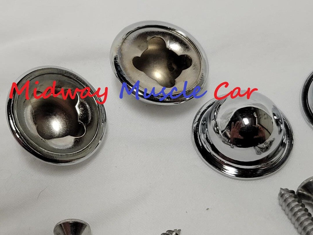 bucket seat back side hinge trim hardware caps 62-65 Chevy Chevelle Pontiac GTO