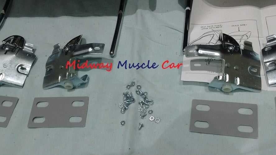 BLACK headrest kit 66 67 Chevy Pontiac GTO Chevelle Cutlass 442 GS Impala